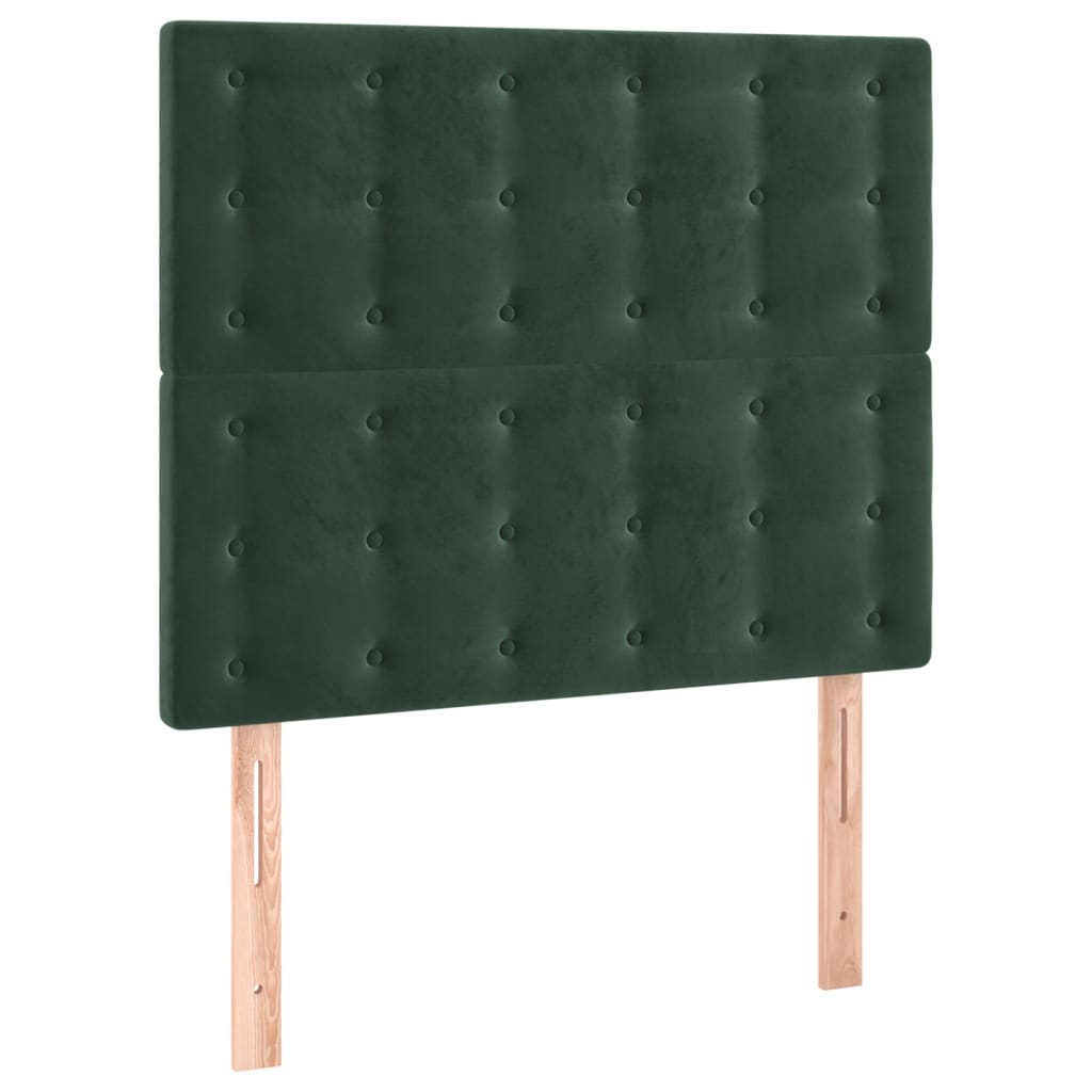 Tête de lit à LED Vert foncé 90x5x118/128 cm Velours