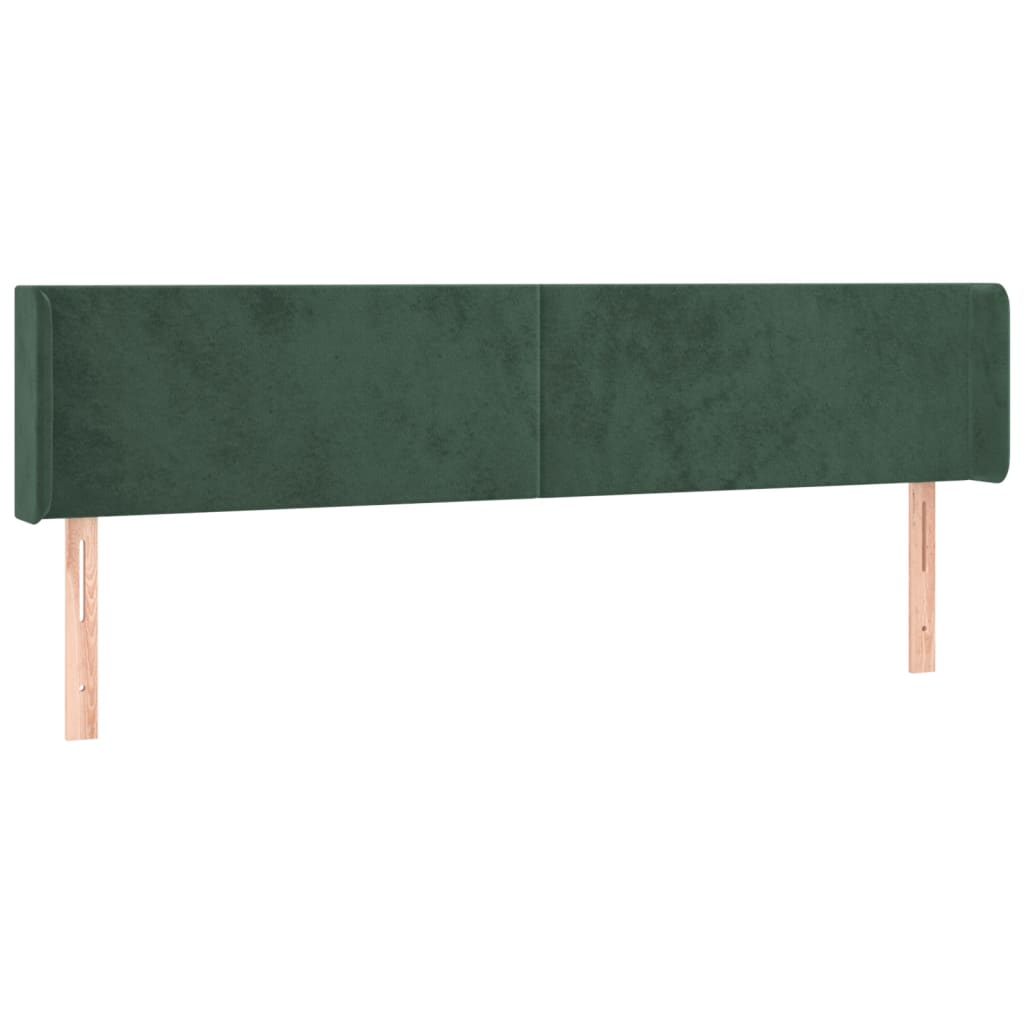 Tête de lit à LED Vert foncé 203x16x78/88 cm Velours