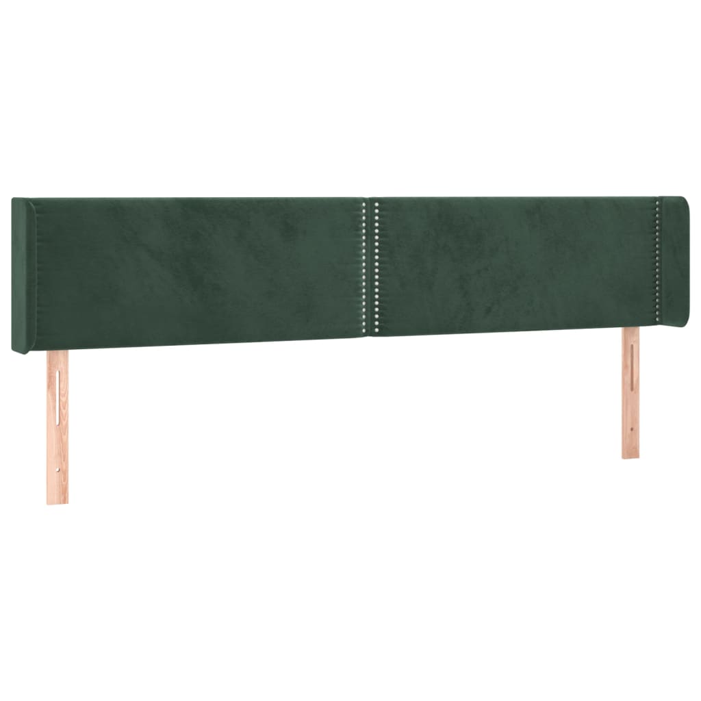 Tête de lit à LED Vert foncé 203x16x78/88 cm Velours