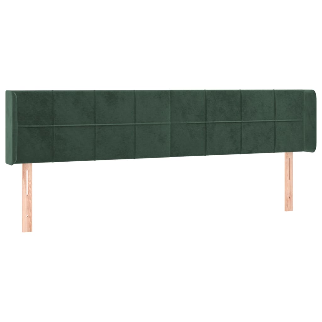 Tête de lit à LED Vert foncé 203x16x78/88 cm Velours