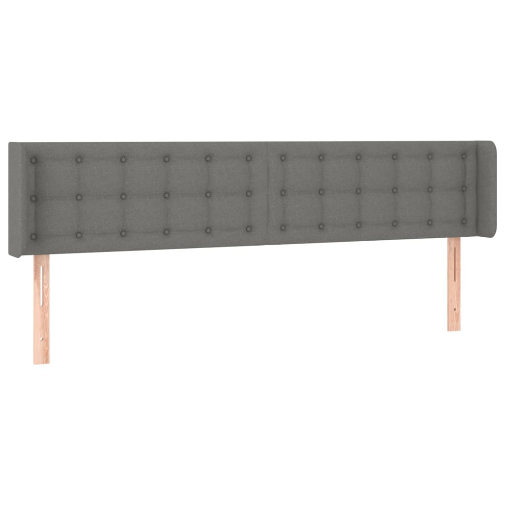 Tête de lit à LED Gris foncé 203x16x78/88 cm Tissu