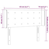 Tête de lit à LED Gris clair 83x16x78/88 cm Velours