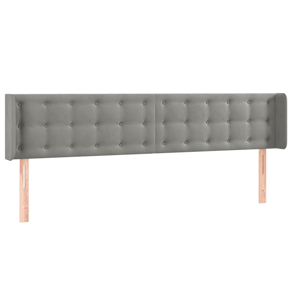 Tête de lit à LED Gris clair 183x16x78/88 cm Velours