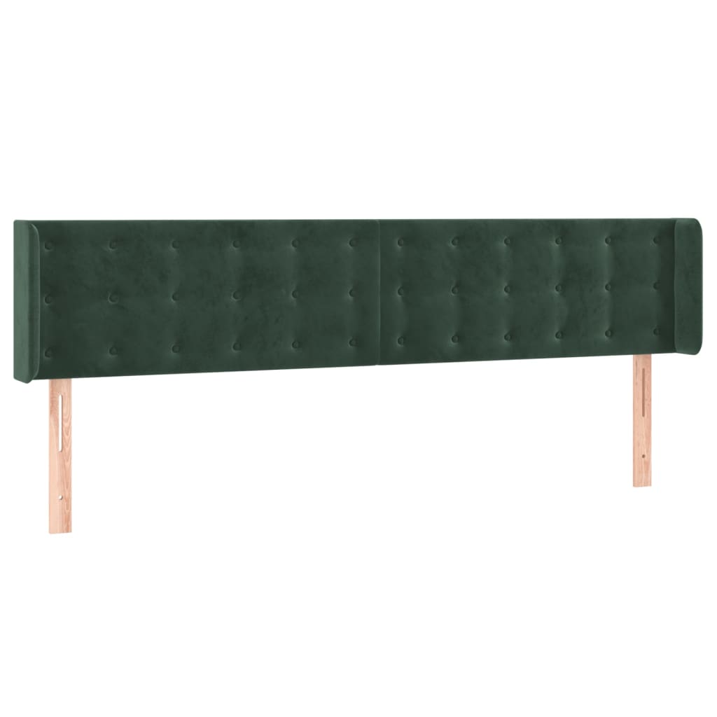 Tête de lit à LED Vert foncé 203x16x78/88 cm Velours