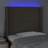 Tête de lit à LED Taupe 93x16x118/128 cm Tissu