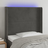 Tête de lit à LED Gris foncé 83x16x118/128 cm Velours