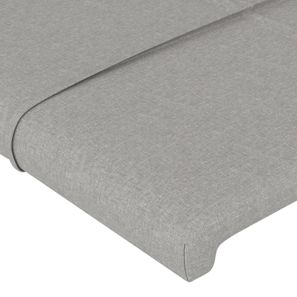 Tête de lit à LED Gris clair 203x16x118/128 cm Tissu