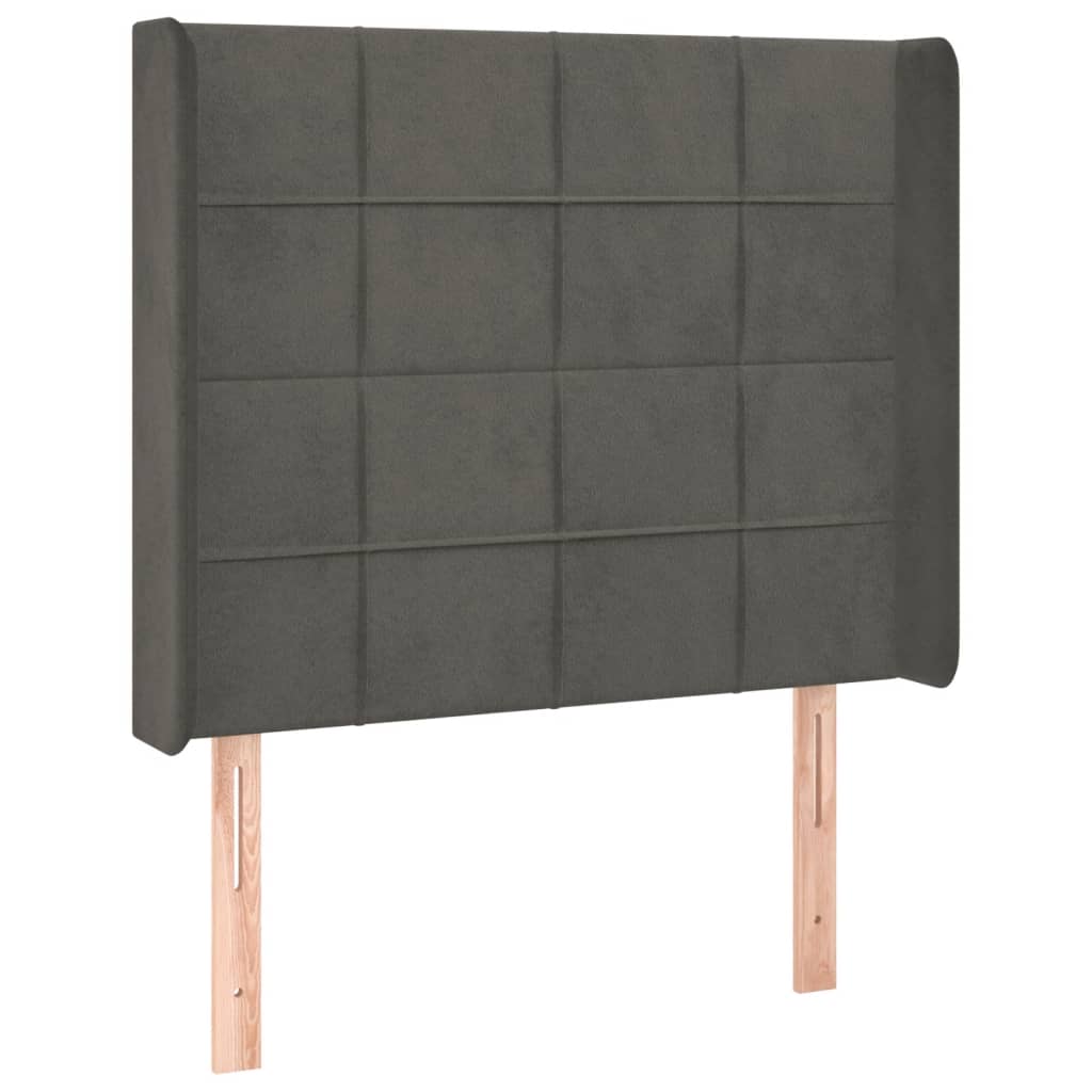 Tête de lit à LED Gris foncé 93x16x118/128 cm Velours