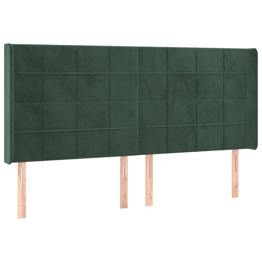 Tête de lit à LED Vert foncé 183x16x118/128 cm Velours