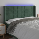 Tête de lit à LED Vert foncé 183x16x118/128 cm Velours