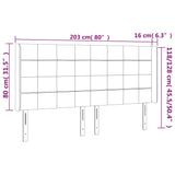 Tête de lit à LED Vert foncé 203x16x118/128 cm Velours