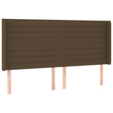 Tête de lit à LED Marron foncé 203x16x118/128 cm Tissu