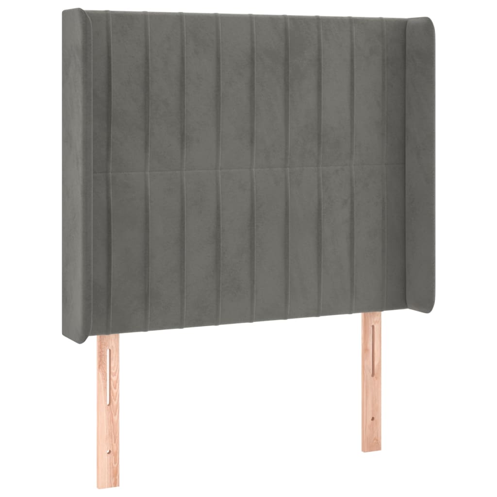 Tête de lit à LED Gris clair 83x16x118/128 cm Velours