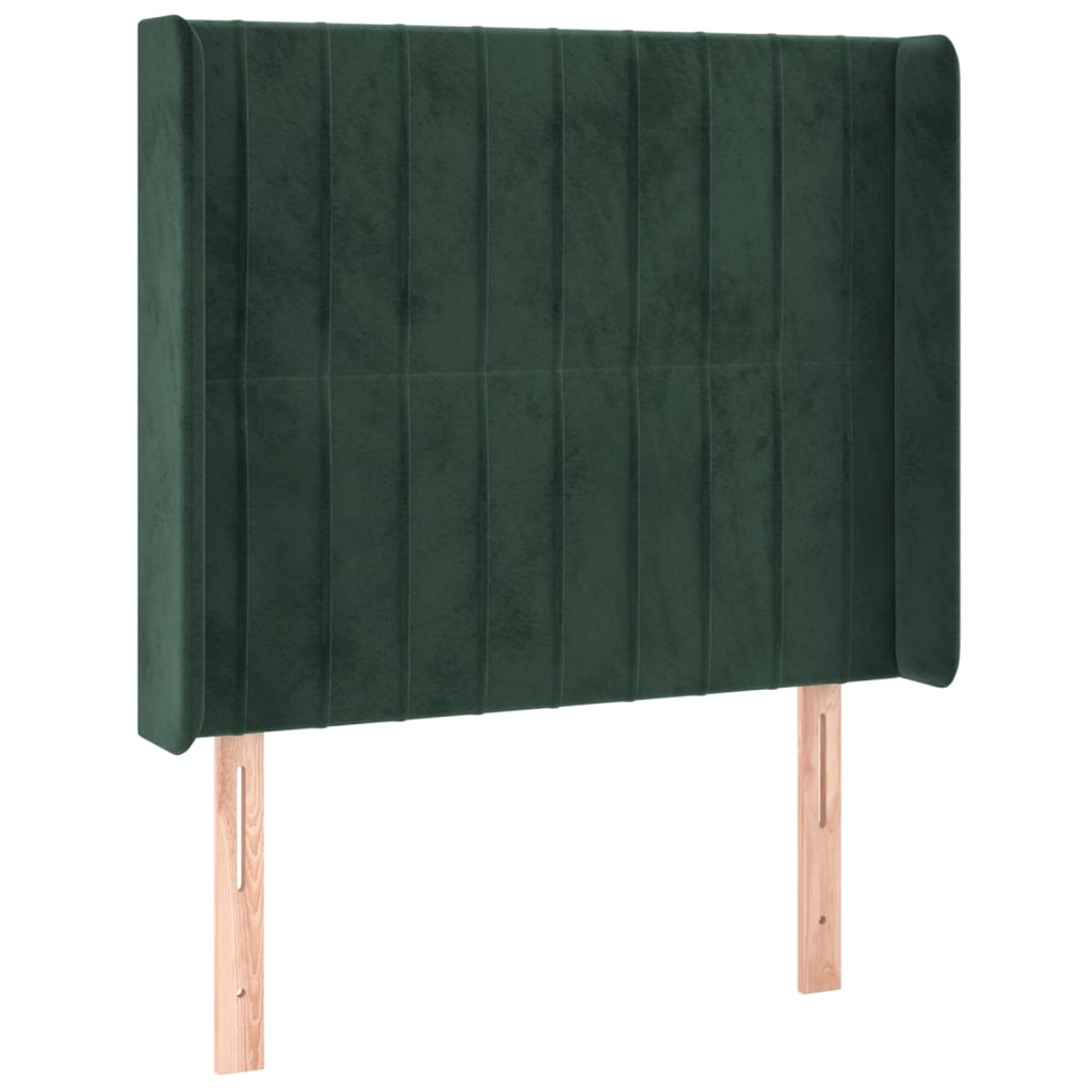 Tête de lit à LED Vert foncé 83x16x118/128 cm Velours