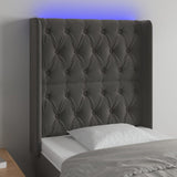 Tête de lit à LED Gris foncé 83x16x118/128 cm Velours