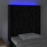 Tête de lit à LED Noir 83x16x118/128 cm Velours