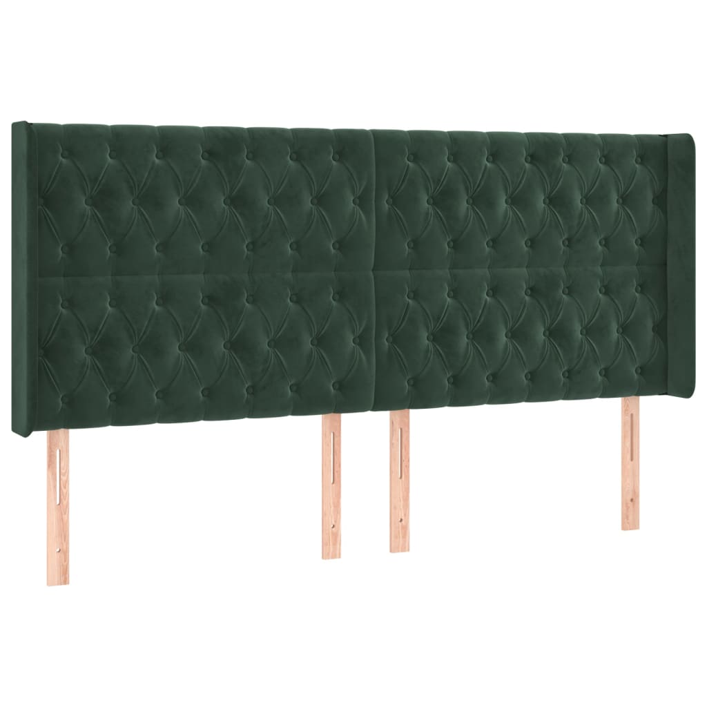 Tête de lit à LED Vert foncé 183x16x118/128 cm Velours