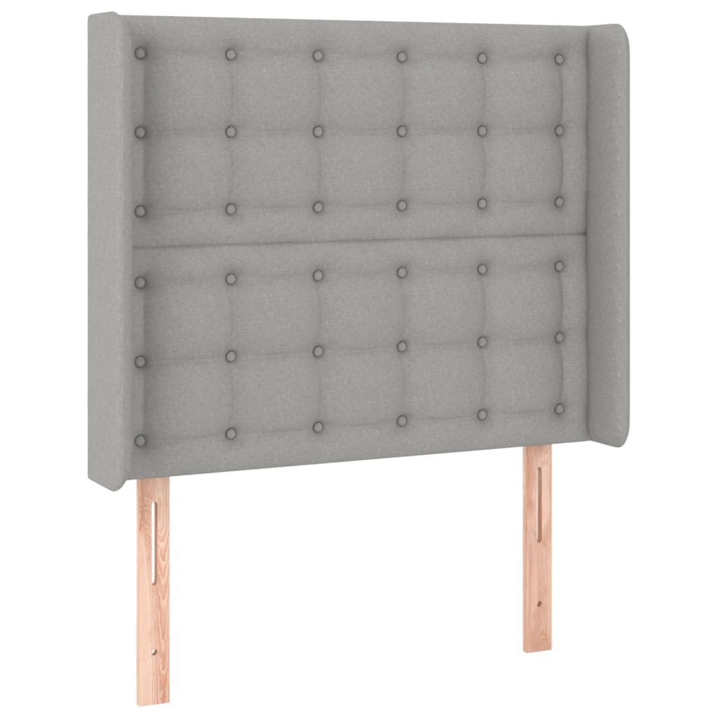 Tête de lit à LED Gris clair 83x16x118/128 cm Tissu