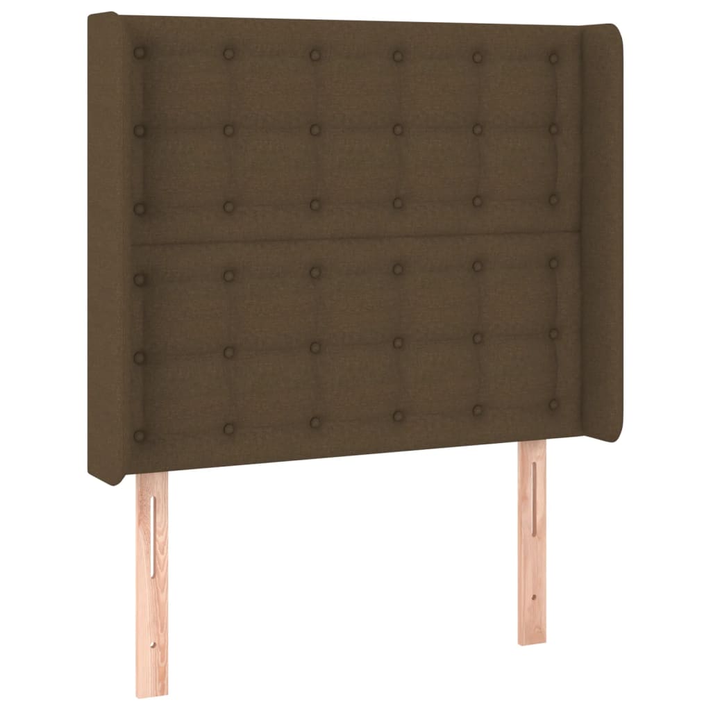 Tête de lit à LED Marron foncé 93x16x118/128 cm Tissu