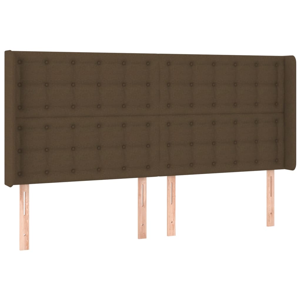 Tête de lit à LED Marron foncé 183x16x118/128 cm Tissu