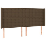 Tête de lit à LED Marron foncé 203x16x118/128 cm Tissu