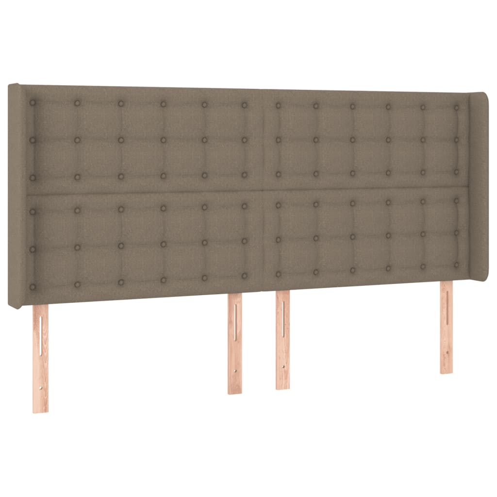 Tête de lit à LED Taupe 203x16x118/128 cm Tissu