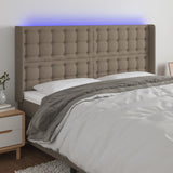 Tête de lit à LED Taupe 203x16x118/128 cm Tissu