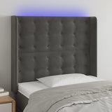 Tête de lit à LED Gris foncé 93x16x118/128 cm Velours