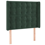 Tête de lit à LED Vert foncé 93x16x118/128 cm Velours