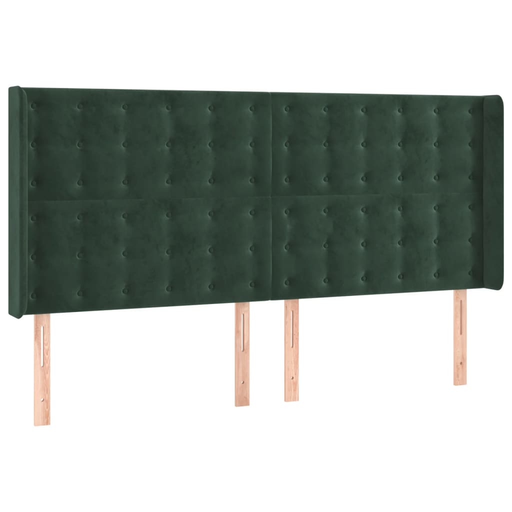 Tête de lit à LED Vert foncé 183x16x118/128 cm Velours