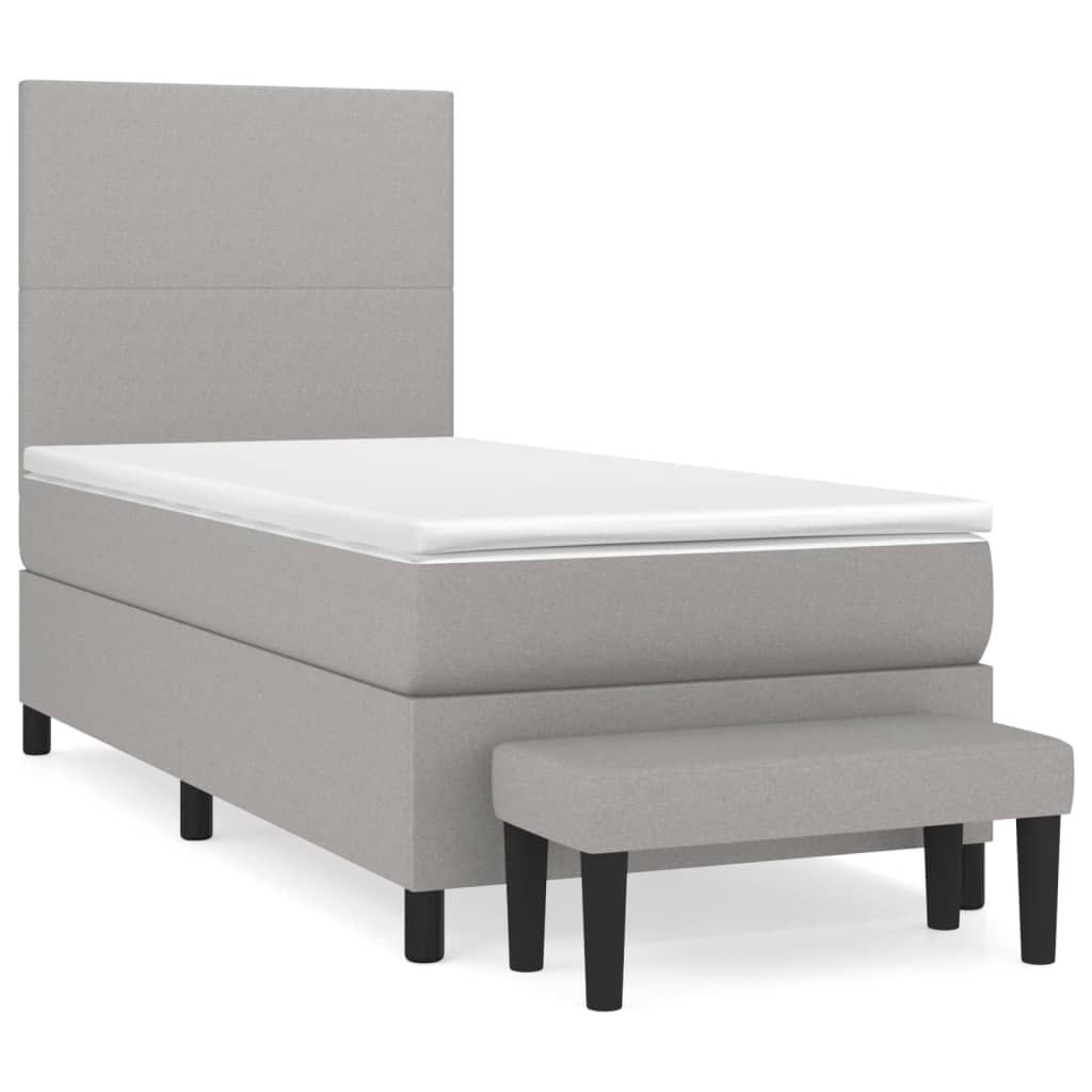 Sommier à lattes de lit avec matelas Gris clair 80x200 cm Tissu