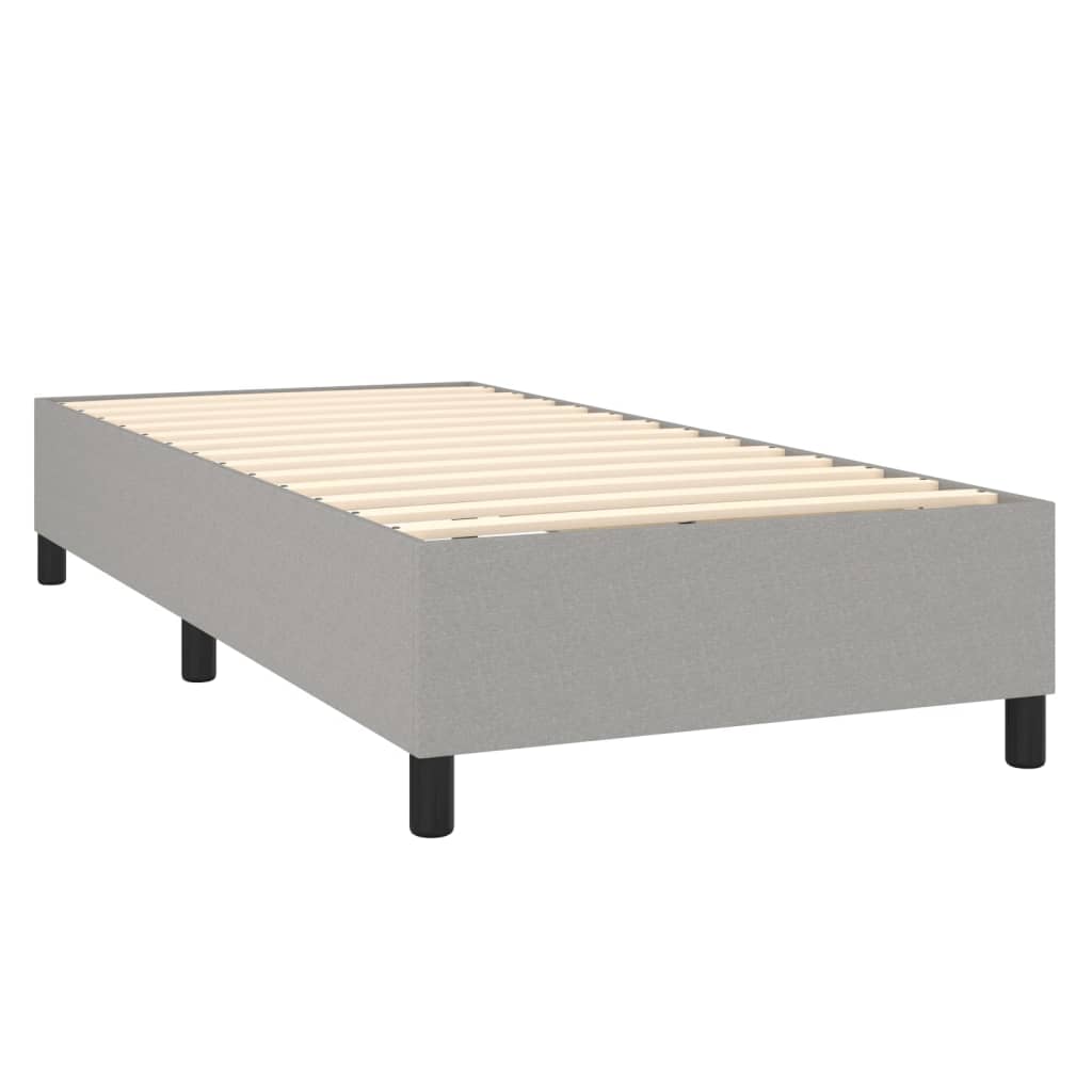 Sommier à lattes de lit avec matelas Gris clair 90x200 cm Tissu