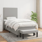 Sommier à lattes de lit avec matelas Gris clair 90x200 cm Tissu