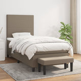 Sommier à lattes de lit avec matelas Taupe 90x200 cm Tissu