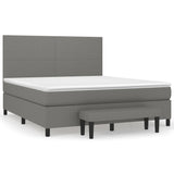 Sommier à lattes de lit avec matelas Gris foncé 180x200cm Tissu