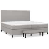 Sommier à lattes de lit avec matelas Gris clair 200x200cm Tissu