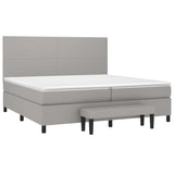 Sommier à lattes de lit avec matelas Gris clair 200x200cm Tissu