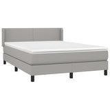 Sommier à lattes de lit avec matelas Gris clair 140x190cm Tissu