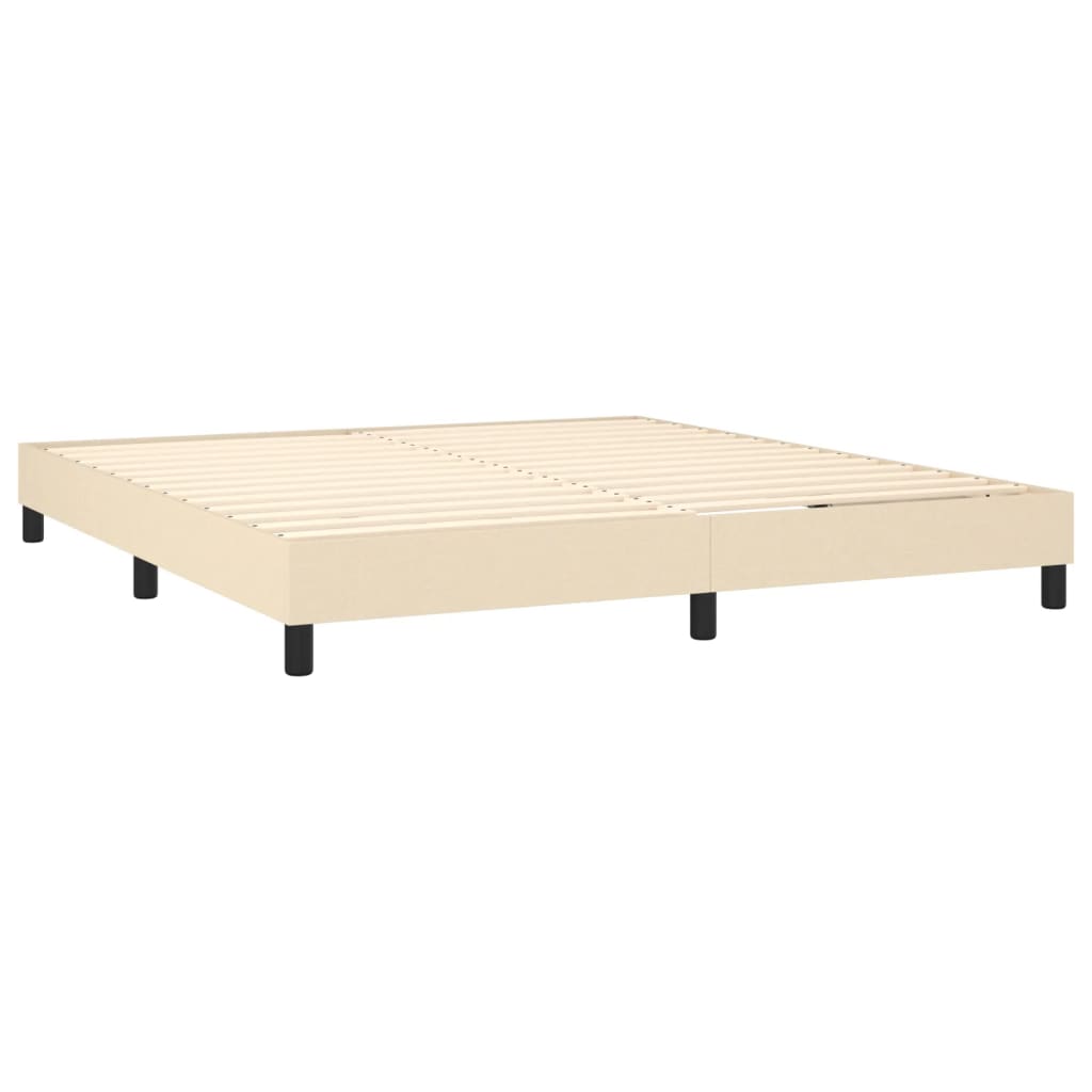 Sommier à lattes de lit avec matelas Crème 180x200 cm Tissu