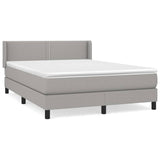 Sommier à lattes de lit avec matelas Gris clair 140x190cm Tissu