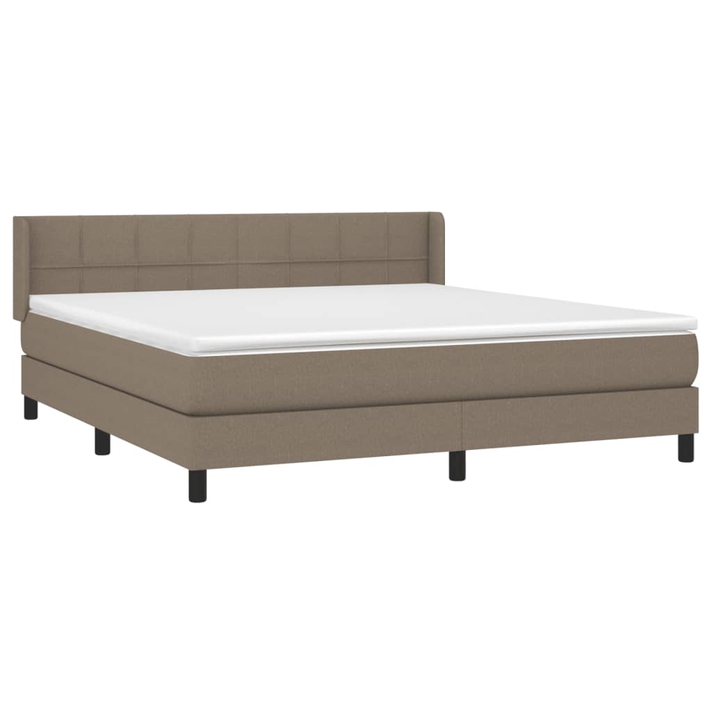 Sommier à lattes de lit avec matelas Taupe 180x200 cm Tissu