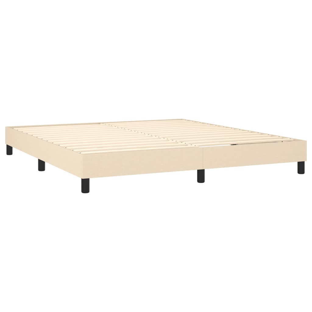 Sommier à lattes de lit avec matelas Crème 180x200 cm Tissu