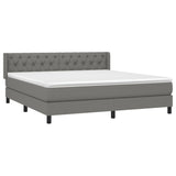 Sommier à lattes de lit avec matelas Gris foncé 160x200cm Tissu