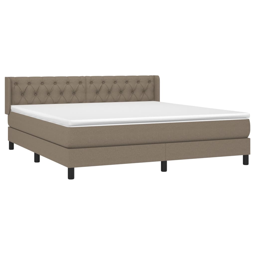 Sommier à lattes de lit avec matelas Taupe 160x200 cm Tissu