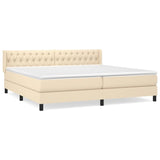 Sommier à lattes de lit avec matelas Crème 200x200 cm Tissu