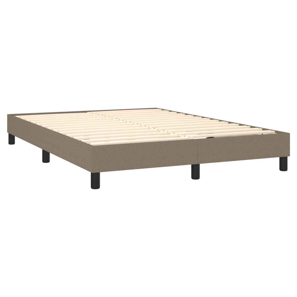 Sommier à lattes de lit avec matelas Taupe 140x200 cm Tissu