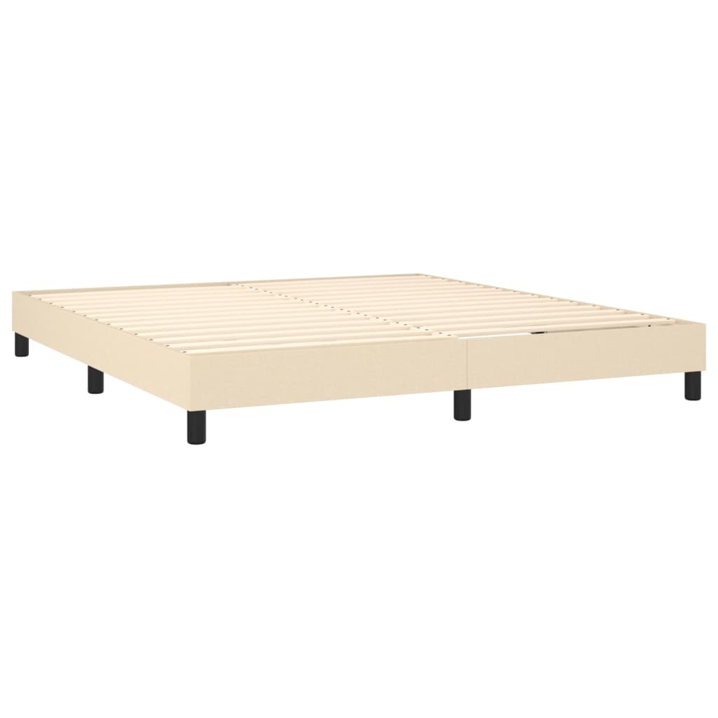 Sommier à lattes de lit avec matelas Crème 160x200 cm Tissu