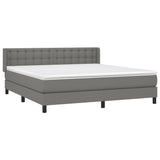 Sommier à lattes de lit avec matelas Gris foncé 180x200cm Tissu