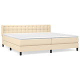 Sommier à lattes de lit avec matelas Crème 200x200 cm Tissu