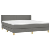 Sommier à lattes de lit avec matelas Gris foncé 160x200cm Tissu